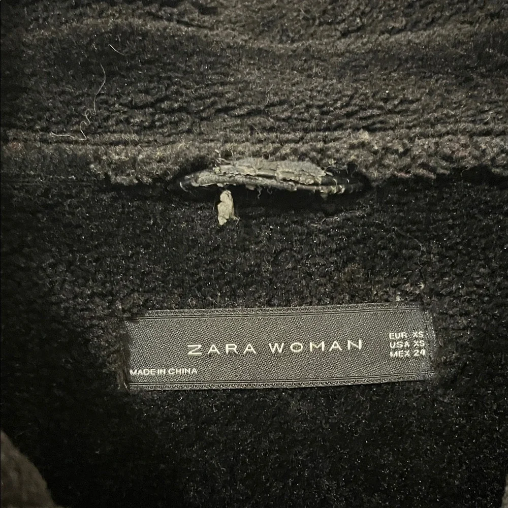 Zara Black Shearling Lined Jacket - Picture 3 of 5